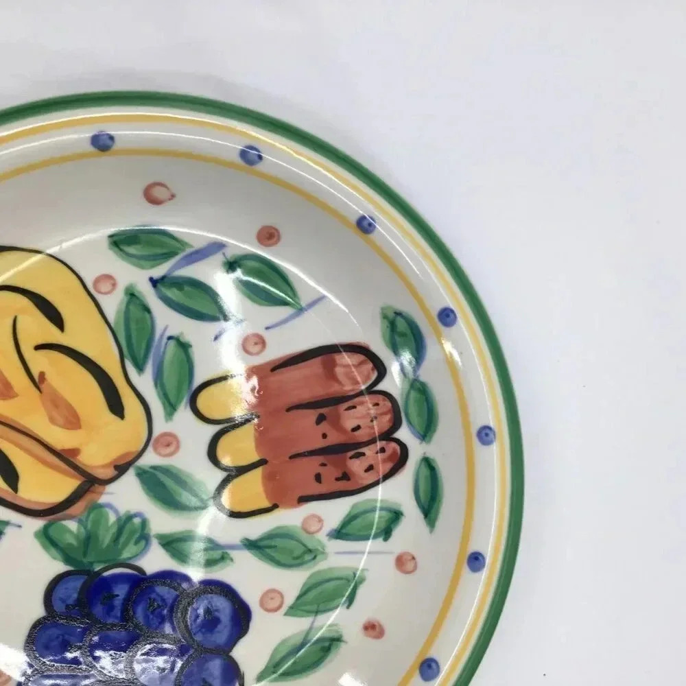 Gibson Mediterranean Garden Salad Plate 8.25" Fruit Hand Painted Farmhouse - Picture 2 of 8